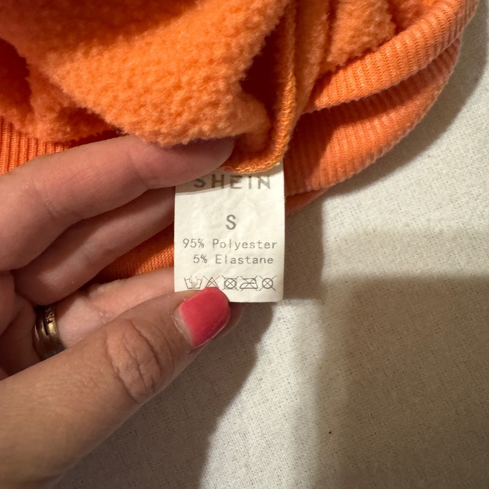 SHEIN Orange‎ Crewneck Sweater Good things are Coming Women’s Size Small - Picture 6 of 7